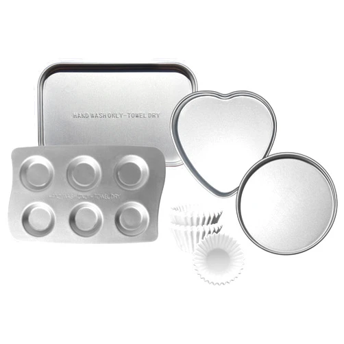 Doll Buddies Kids' Complete Oven Pan Set Compatible with Easy Bake Ultimate Oven | Accessories for Cooking Easy Bake Oven Mixes | Includes Cupcake Pan, Circle, Heart & Rectangular Bake Pan & (75) Cupcake Liners