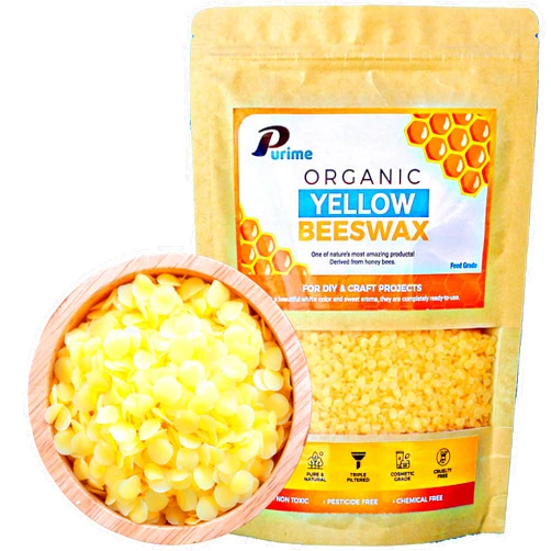 PURIME Organic Beeswax Pellets 1LB, USDA Certified Pure for Candle and Lotion Making, Food Grade Beeswax for Candle Making, 1 lb Beeswax Pastilles Organic, Bees Wax 1 lb Melts for Lotion