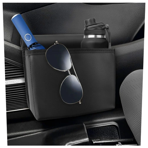 SSNNUU Multifunctional Car Trash Can,Foldable Leather Car Garbage Can Car Organizers and Storage,Universal Hanging Car Trash Bag Car Accessories Interior for Most Car Doors Seats