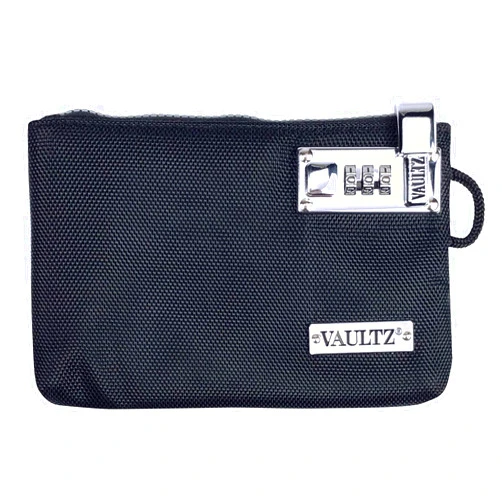 Vaultz Money Bag with Lock - 7 x 5 x 0.5 Inch Locking Pouch w/Zipper for Medicine, Jewelry, Supplies and Cash - Black