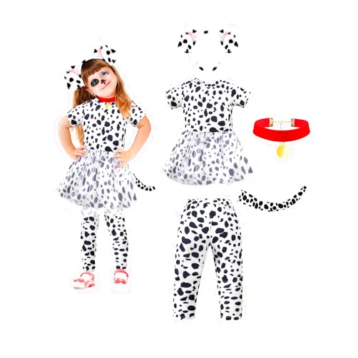 MOMMY'S NEW MAN Toddler Girls Dalmatian Costume Outfit 101 Days of School Shirt Tutu with Accessories