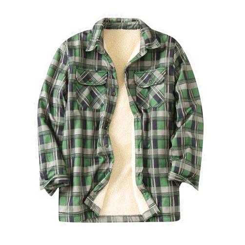 QWENTMTNTY Hooded Flannel Jacket Men Zipper Warm Thicken Big and Tall Yellow Plaid Jacket Plus Size Long Sleeve Shirt Jacket(H)