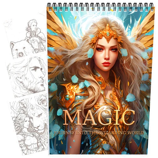 CKMOREL Coloring Book for Women Spiral Bound, Lay Flat While Coloring Adult Coloring Book 30 Pages One Sided Design Gift for Adult to Relax and Relieve Anxiety Magical Trek