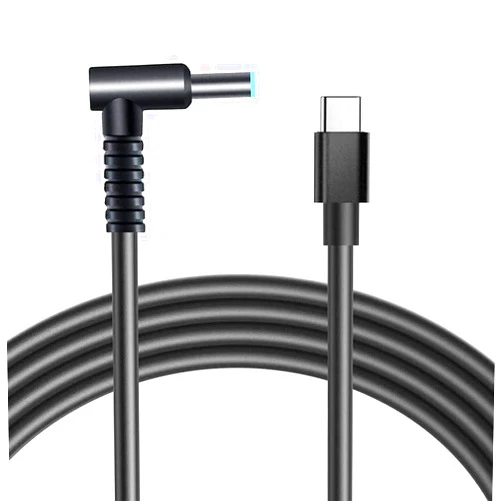 RAINSUNG USB C to Smart Blue Tip Charging Cable Adapter for Hp Type-C to 4.5mm Smart Tip Angle Rangle Connector Converter for Hp Stream x360 11 13 14 Envy x360 Chromebook Split 13 X2 1.5m