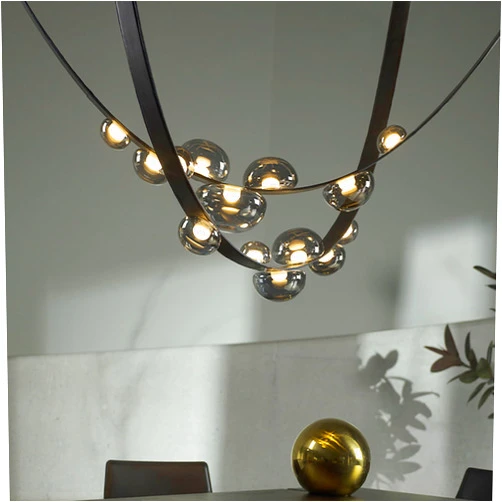 PRTSER chandeliers for high ceilings Duplex Building Large Chandelier Living Room Villa Modern Minimalist staircase chandelier (One belt (3 meters))