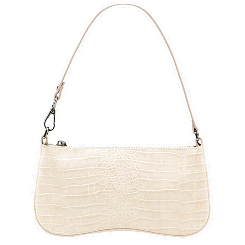 JW PEI 90s Shoulder Bag for Women Vegan Leather Crocodile Purse Classic Clutch Handbag Beige