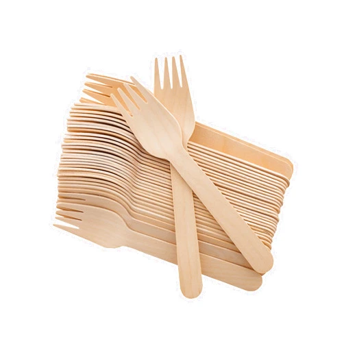 REERAA Disposable Wooden Forks -Pack of 100, 6.5
