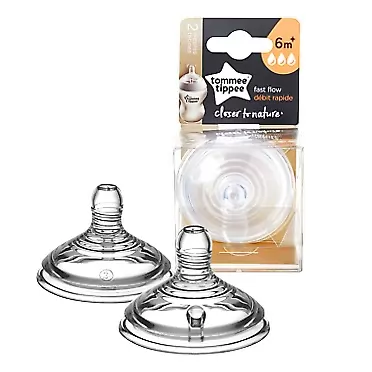 Tommee Tippee Closer to Nature, Baby Bottle, Fast Flow, 6+ Months, 2 Count