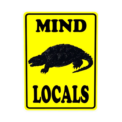 Lichangyu111 Mind Alligator Snapping Turtle Locals Sign, Wildlife Protection Warning Slow Down Crossing Xing Metal Tin Signs,16 X 12 Inches