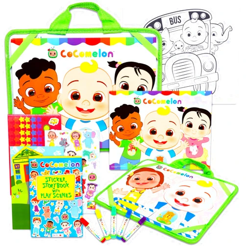Cocomelon Lap Desk Activity Set for Kids with Case, Coloring Book, Sticker Book, Games, Puzzles and More | Cocomelon Travel Lapdesk Activity Pack