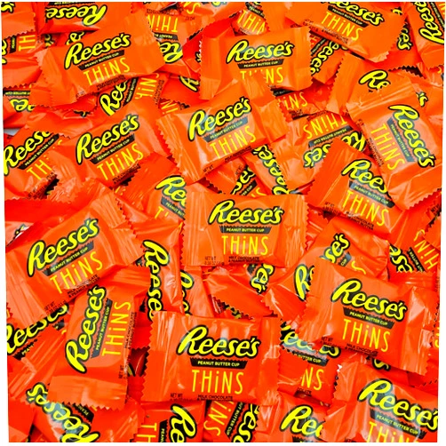 Sweetsome Reese's Peanut Butter Cups Thins Milk Chocolate Candy – Deliciously Proportioned – Individually Wrapped – Bulk Pack (Milk Chocolate, 2 Pound)