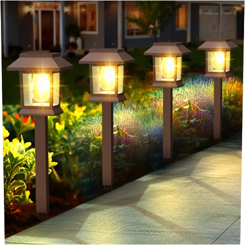 Benany Solar Pathway Lights Outdoor, 6 Pack Upgraded LED Waterproof Solar Outdoor Lights, Solar Garden Landscape Lighting for Outside Driveway Garden Landscape Walkway Path Yard Lawn Decor (6)