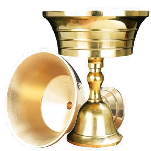 INCZPDQY 2pcs Brass Ghee Lamp Holder Tea Light Candle Holder Tibetan Candle Stand Brass Oil Lamp Altar Copper Oil Lamp Oil Burners Buddhist Tealight Metal Ghee Lamp Stand Oil Stove Liquid Candlestick