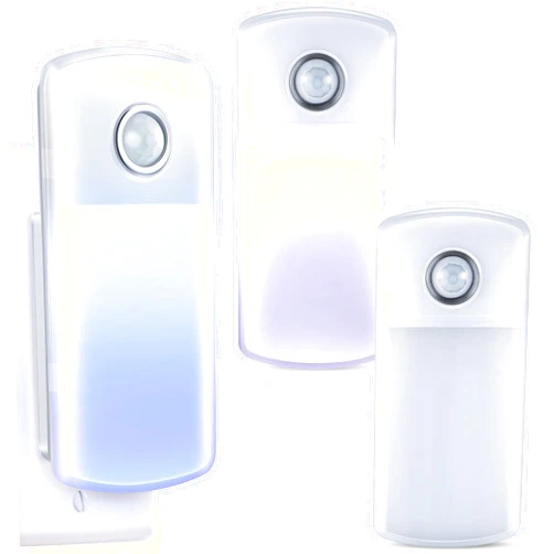 Enhon Emergency Power Failure Night Lights, 5-in-1 Multi Color LED Light, Rechargeable Flashlight with Foldable Plug, Automatic On Off Motion Sensor for Bedrooms, Hallways, Black Outs (3 Pack)