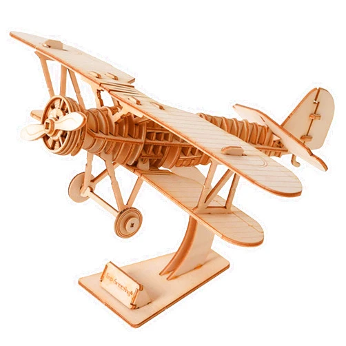 Generic 3D Wooden Puzzles Model Kits for Adults & Teens to Build - DIY Model Kit for Painting, Desk Decor Car/Ship/Airplane (Airplane)