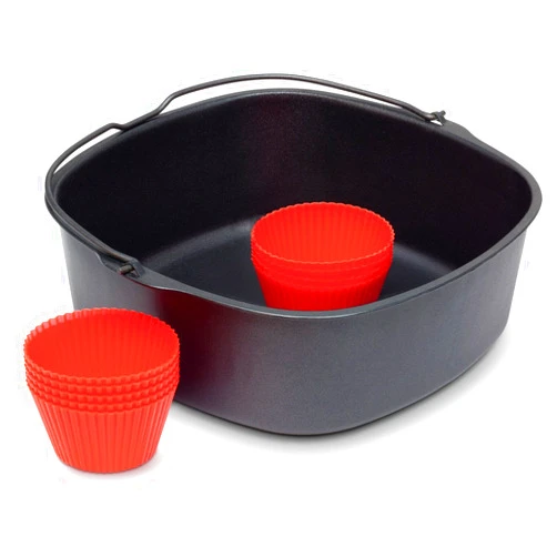 Philips Airfryer XXL Baking Master Kit for Philips Airfryer XXL models, Baking Pan and Silicone Muffin Cups, Dishwasher Safe Parts for Easy Cleaning and Storage, HomeID App, Black (HD9952/01)