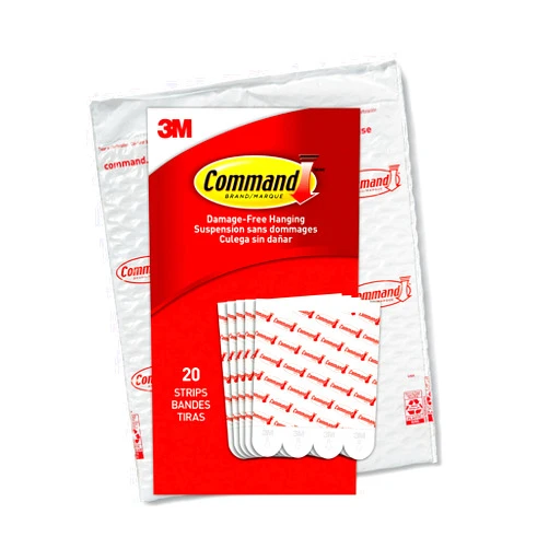Command Large Refill Adhesive Strips, Damage Free Hanging Wall Adhesive Strips for Large Indoor Wall Hooks, No Tools Removable Adhesive Strips for Living Spaces, 20 White Command Strips