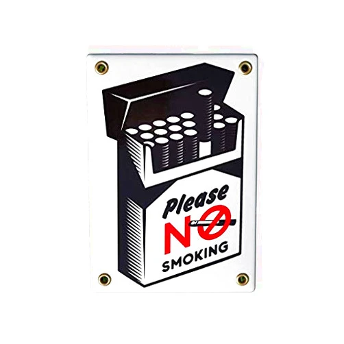 Sosenco Please NO Smoking Sign 4.7″x6.7″ | Enamel Door Plaque | Smoking Forbidden