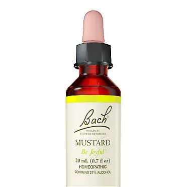 Bach Original Flower Remedy Dropper 20 ml Flower Essence, Clear, Mustard, 0.7 Fl Oz