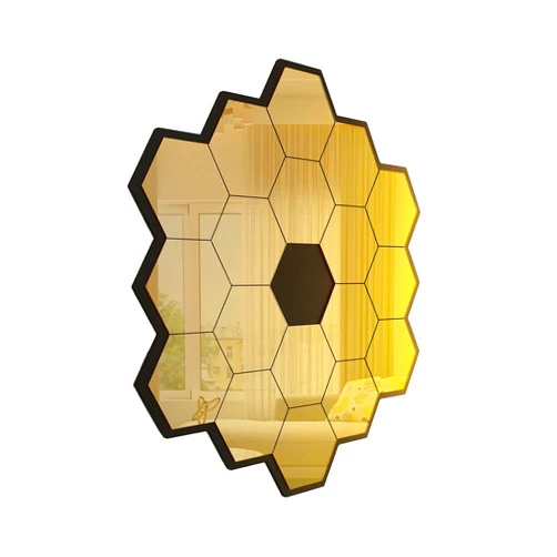 Igotech Small James Webb Telescope Mirror, Acrylic Mirror, Hexagon Mirror, Space Mirror, Gold Mirror, Wall Mirror, Jwst, jwst Gold Mirror Wall Art, Decorative Wall Art