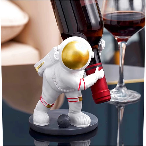 XINXUAN XINXAUN Astronaut Shaped Wine Rack, Wine Decor, Wine Bottle Holder Decorative, Single Wine Holder Stand, Wine Holder Wine Shelf Resin Sculpture, Wine Bottle Rack Creative Home Furnishing (Carry)