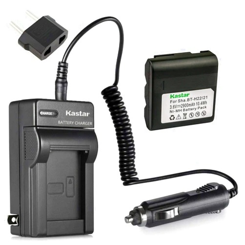 Kastar 1-Pack Battery and AC Charger with Car Adapter Compatible with Sharp VL-H420H, VL-H420S, VL-H95, VL-L133, VL-L65U, VL-N8E, VL-S10H, VL-S1, VL-S1H, VL-S1U, VL-S5, VL-S5U, VL-SE10, VL-SE10H