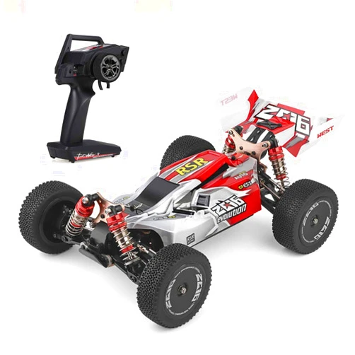 GoolRC Wltoys RC Car WLtoys 144001 4WD 2.4GHz RC Buggy Off-Road Drift Car with RTR Aluminum Alloy Chassis Fast RC Cars with 1 Batteries, Remote Control Car for Adults Kids (Red)