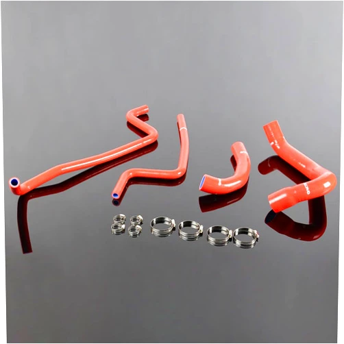 G-PLUS 3-Ply Silicone Radiator Heater Hose Clamps Kit Compatible with 1997-2001 Jeep Wrangler TJ 4.0L High Performance 4PCS Red