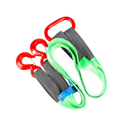 QWORK Two Leg Bridle Web Sling, 4.92Ft 8818lb Capacity Steel Sling