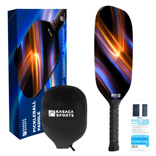 KASACA Cosmic Ray Edgeless Pickleball Paddle + Edge Tape Set - Lightweight & Durable Bundle for Intermediate Players
