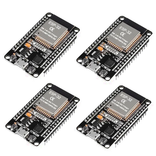 DORHEA 4PCS ESP32 Development Board ESP-32S NodeMCU Board ESP-WROOM-32 WiFi Microcontroller 2.4GHz 2 in 1 Dual-Core WiFi + Bluetooth Processor Integrated Chip CP2102 Low Power Consumption ESP-32S