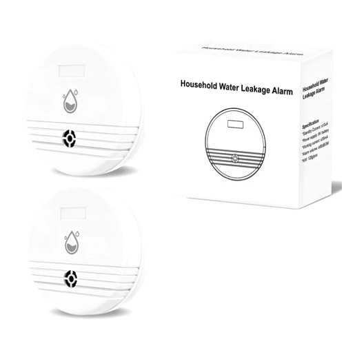 Filotimo Water Leak Detector 2 Pack, Lound Sound Sensor Alarm, Home Water Flooding Monitor Sink Overflow Monitoring Wet Moisture Alert Pipe Leakage Drip Detection Warning for Basement, Laundry, Bathroom