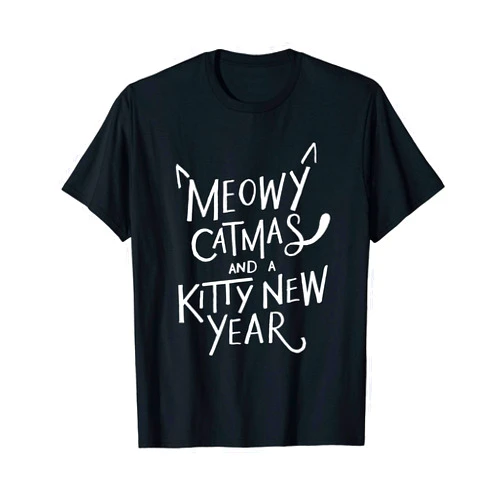 Meowy Catmas Funny Christmas Holiday Xmas Gifts Meowy Catmas Funny Cat Owner Merry Christmas Lover Gifts T-Shirt