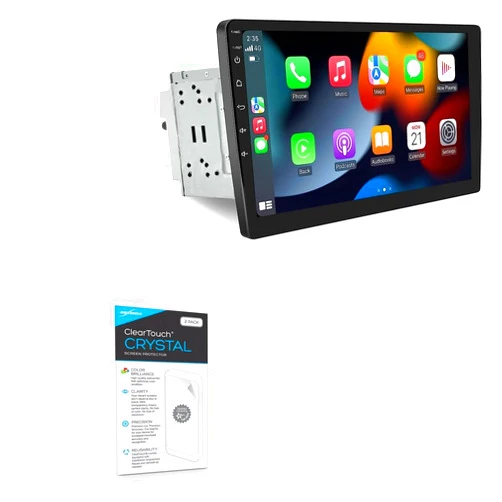 BoxWave Screen Protector Compatible with Woibugee Double Din Car Stereo (10 in) - ClearTouch Crystal (2-Pack), HD Film Skin - Shields from Scratches