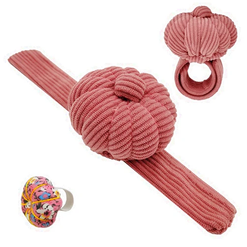 Memfish Elastic Wrist Pin Cushion Ring Pincushions Needlework DIY Handcraft Needles Holder for Sewing and Quilting with 1 Elastic Strap Finger Ring Pincushions Pumpkin Shaped