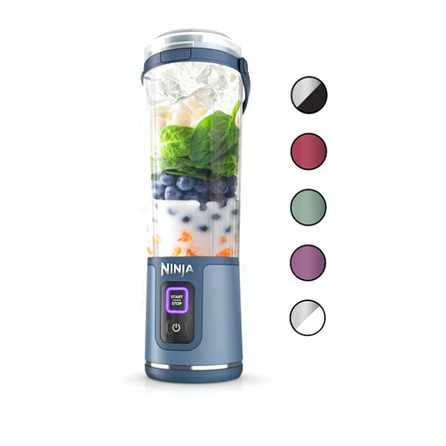 Ninja BC151NV Blast Portable Blender, Cordless, 18oz. Vessel, Personal Blender-for Shakes & Smoothies, BPA Free, Leakproof-Lid & Sip Spout, USB-C Rechargeable, Dishwasher Safe Parts, Denim Blue