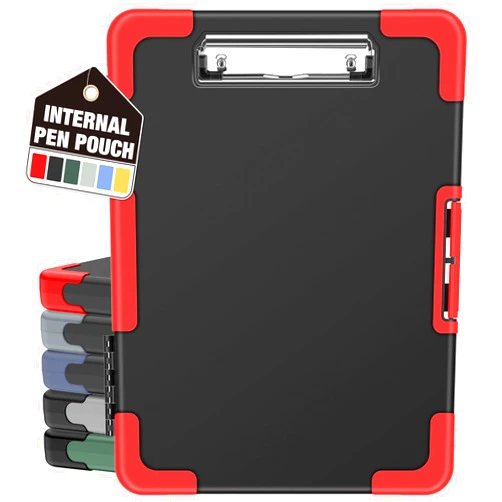 Sooez Toughest Clipboard with Storage, Internal Pen Pouch Included, Letter/ A4 Size, Shockproof Heavy Duty Plastic Clip Boards 8.5x11”, High Capacity Clipboards Box Case for Contractor Trucker Driver