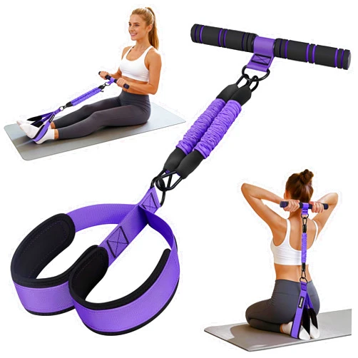 Ayombo Upgrade Pedal Resistance Band with Handle, Adjustable Tube Foot Pedal Device Puller Exercise Bands, for Abs Arm Leg Waist Workout, Core Pilates, Sit Up Fitness Equipment for Full Body Training