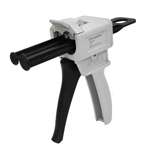 HE COSMOSTAR Cosmostar Mixing and Dispensing Gun, Impression Mixing Dispensing AB Gun Ratio 1:1/1:2 for 50ml Adhesive Material, Mixing Cartridge Dispenser Gun, CosmoMix Epoxy cartridges Gun (1:1/2:1-1 Pcs)