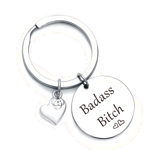 NOTHERS RSZOTW Badass Gift Cancer Patient Jewelry Cancer Fighter Gift Girl Power Gift Badass Bitch Keychain