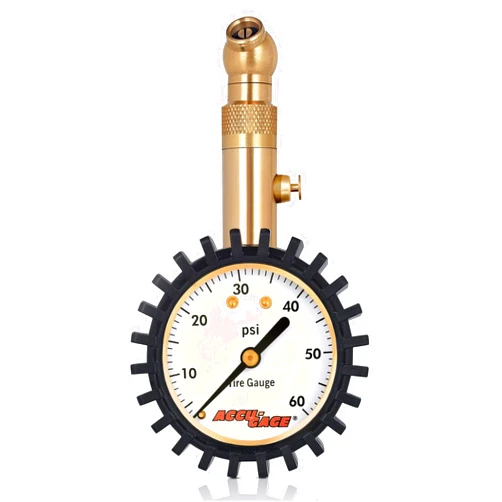 Accu-Gage RS60XA Professional Tire Pressure Gauge with Protective Rubber Guard (60 PSI)