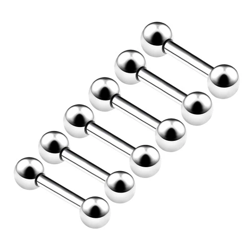 KJM Fashion 6PCS Stainless Steel Anodized Straight Barbell Ball Rook Eyebrow Daith Cartilage Earrings Tragus Piercing Jewelry