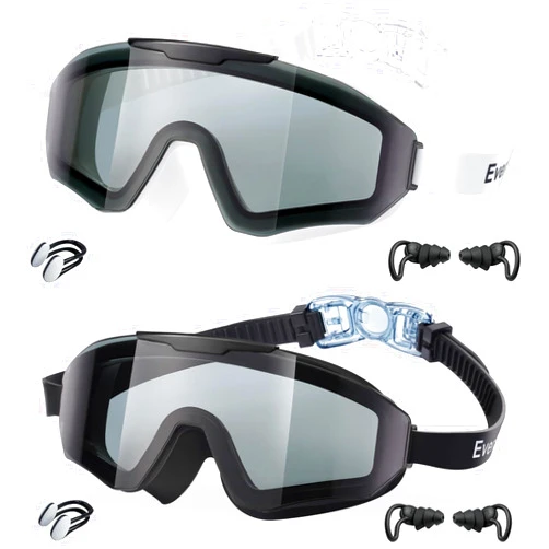 EverSport 2 Pack Kids Swim Goggles Age 8-16 Extra Silicone Layer, Swimming Goggles for kids Teen Youth Children Boys Girls