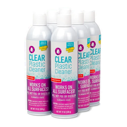 Invisible Glass 91014-6PK Clear Plastic Cleaner Cleans and Protects Plastic Surfaces on Electronics, Appliances, Eyewear, Cars, Trucks, RVs, Boats, and More, Anti-Fog, Anti-Static, 19 Oz, Pack of 6