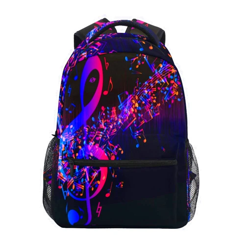 AUUXVA Backpack Abstract Music Note Art Painting School Shoulder Bag Large Waterproof Durable Bookbag Laptop Daypack for Students Teens Girls Boys Elementary