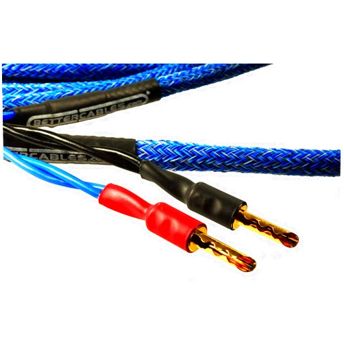 BETTERCABLES.COM (Pair-2 Cables for 2 Speakers Blue Truth II Reference Speaker Cables - High-End, High-Performance, Premium Hi-Fi Audio with Gold Plated Banana Plugs - 6 Feet