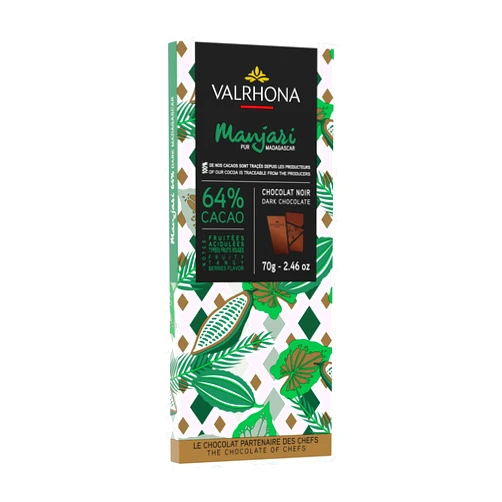 VALRHONA 64% Manjari Dark Chocolate Bar, 2.46 OZ