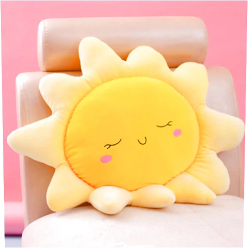OUKEYI Flower Floor Pillow Sun Shape Cushion Cute Seating Pad Chair Cushion Oversized Throw Pillow,Cute Sun Pillow Plush Toy,for Home Decoration Kids Girls Women Gifts (sun 58 cm / 22.8 inch)