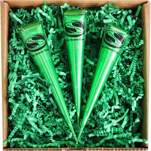 The Henna Guys 100% Natural Ready to Use Henna Cones For Redish Brown Hair Dye - Perfect for Spot hair coloring (3 Pack)