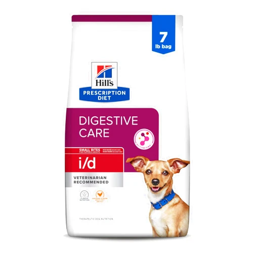 Hill's Prescription Diet i/d Digestive Care Small Bites Chicken Flavor Dry Dog Food, Veterinary Diet, 7 lb. Bag